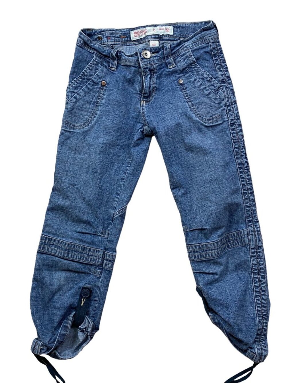 Mossimo Supply Y2K Streetwear Cargo Crop Jeans JR 1 Low Rise Utility Grunge 90s